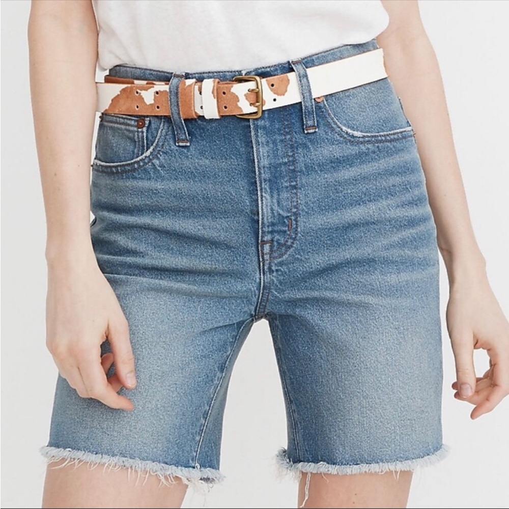 MADEWELL High Waist Mid Length Denim Shorts NWT